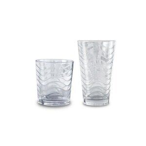 Circle Glass Pulse Entertaining Glasses, Set of 16 - Clear